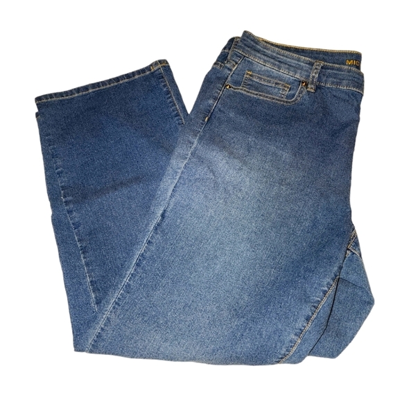 MICHAEL Michael Kors Cali Blue Wash Capri Jeans Size 16 - Picture 4 of 8